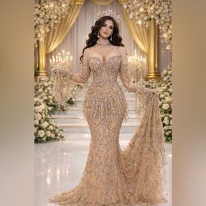 Billini Gold and Silver Embellished Wedding Dress